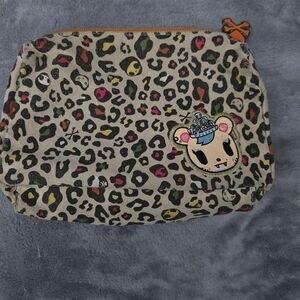 Sephora Colorful Leopard Pouch with Bear Patch